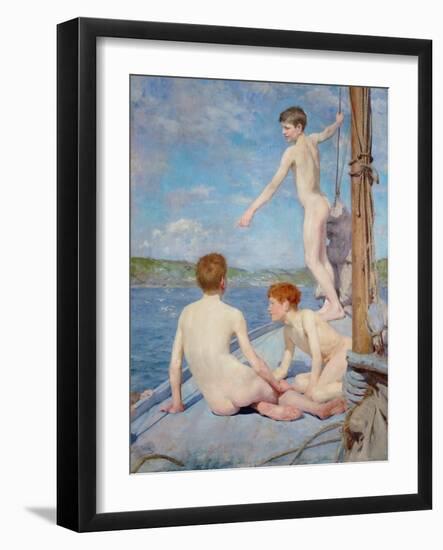 The Bathers, 1889-Henry Scott Tuke-Framed Giclee Print