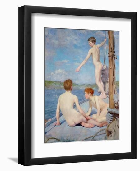 The Bathers, 1889-Henry Scott Tuke-Framed Giclee Print