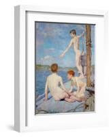 The Bathers, 1889-Henry Scott Tuke-Framed Giclee Print