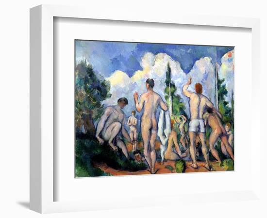 The Bathers, circa 1890-92-Paul Cézanne-Framed Giclee Print