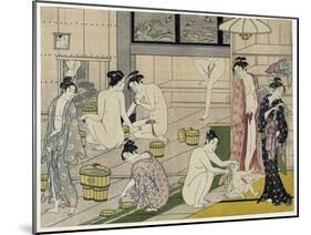 The Bathhouse Women, 1790S-Torii Kiyonaga-Mounted Giclee Print