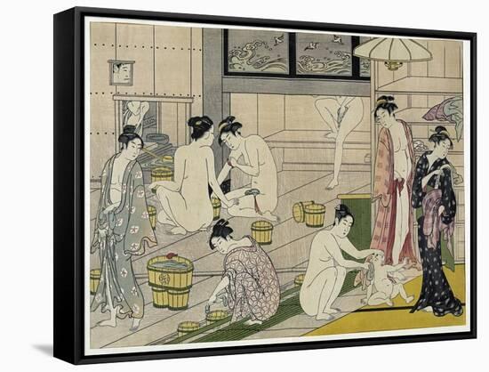 The Bathhouse Women, 1790S-Torii Kiyonaga-Framed Stretched Canvas