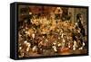 The Battle Between Carnival and Lent-Pieter Brueghel the Younger-Framed Stretched Canvas