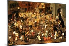 The Battle Between Carnival and Lent-Pieter Brueghel the Younger-Mounted Giclee Print