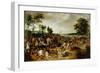 The Battle Between Officers Breaute and Gerard Abrahamsz Called Lekkerbeetje at Vught-Sebastian Vrancx-Framed Giclee Print