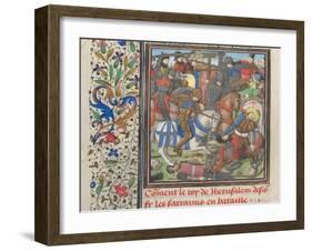 The Battle Between the Crusaders and Saracens, 1460s-null-Framed Giclee Print