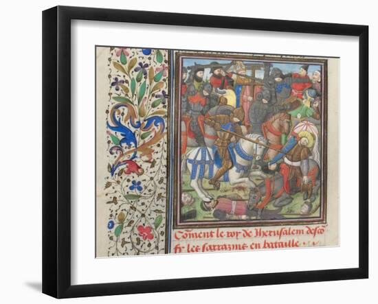 The Battle Between the Crusaders and Saracens, 1460s-null-Framed Giclee Print