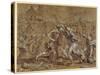 The Battle Between the Romans and the Sabines-Annibale Carracci-Stretched Canvas