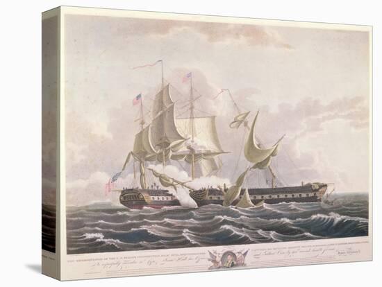 The Battle Between the Uss Constitution and the Hms Guerriere-Thomas Birch-Stretched Canvas