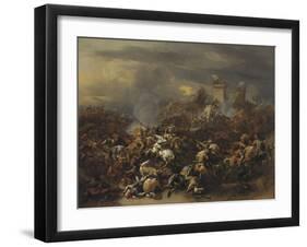 The Battle by Alexander the Great Against the King Porus-Nicolaes Berchem-Framed Giclee Print