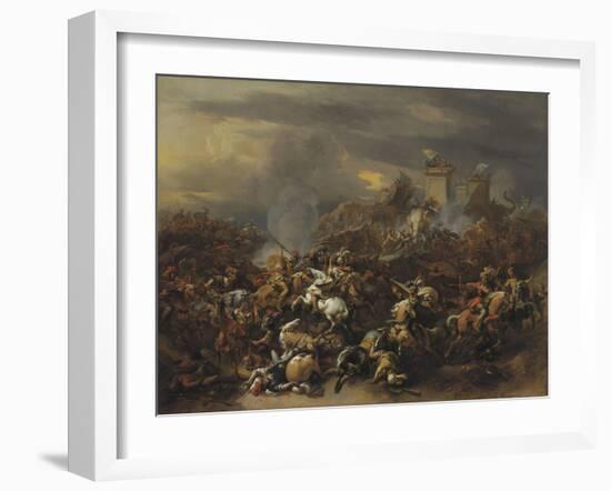 The Battle by Alexander the Great Against the King Porus-Nicolaes Berchem-Framed Giclee Print