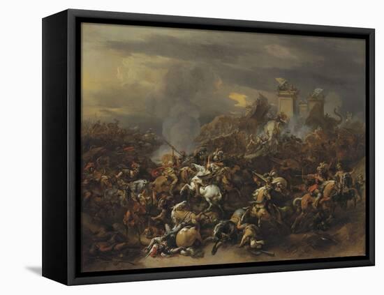 The Battle by Alexander the Great Against the King Porus-Nicolaes Berchem-Framed Stretched Canvas