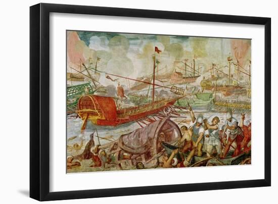 The Battle of Actium, 2nd September 31 BC, 1600-Antonio Vassilacchi-Framed Giclee Print