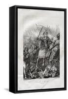The Battle of Agnadello Engraving-A.v. Fontaine-Framed Stretched Canvas