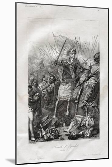 The Battle of Agnadello Engraving-A.v. Fontaine-Mounted Giclee Print