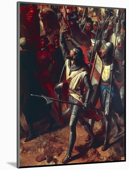 The Battle of Ascalon Between Godfrey of Bouillon and Al Afdal's Egyptians-Charles-Philippe Lariviere-Mounted Giclee Print