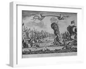 'The Battle of Barfleur', c1695, (1924)-Isaac Sailmaker-Framed Giclee Print