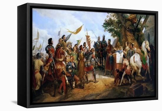 The Battle of Bouvines on 27 July 1214-Horace Vernet-Framed Stretched Canvas