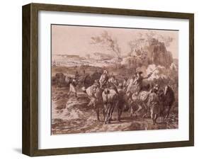 The Battle of Brimton Hill, January 11, 1782-Jean-Baptiste Lesueur-Framed Giclee Print