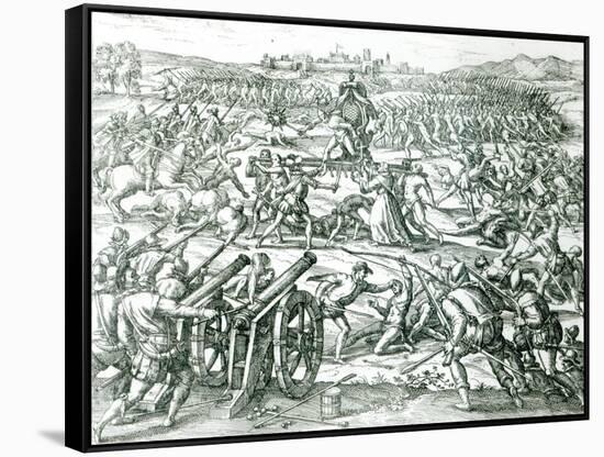 The Battle of Cajamarca, 1532-Theodor de Bry-Framed Stretched Canvas