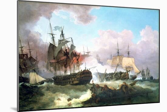 The Battle of Camperdown, 1799-Philip James De Loutherbourg-Mounted Giclee Print