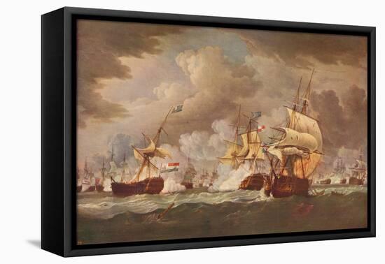 'The Battle Of Camperdown', c1800-Thomas Whitcombe-Framed Stretched Canvas