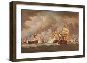 'The Battle Of Camperdown', c1800-Thomas Whitcombe-Framed Giclee Print