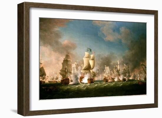 The Battle of Cape Passaro, 11 August 1718, 1767 (Oil on Canvas)-Richard Paton-Framed Giclee Print