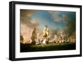 The Battle of Cape Passaro, 11 August 1718, 1767 (Oil on Canvas)-Richard Paton-Framed Giclee Print