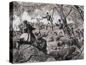 The Battle of Chateauguay, 26th October 1813, 1880 (Engraving)-Canadian-Stretched Canvas