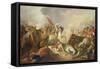 The Battle of Chocim in 1673, 1876 (Oil on Canvas)-Franciszek Smuglewicz-Framed Stretched Canvas