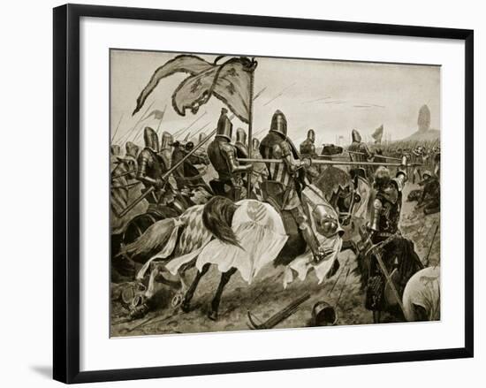 The Battle of Crecy, 26th August 1346, Illustration from The History of the Nation-Richard Caton Woodville-Framed Giclee Print