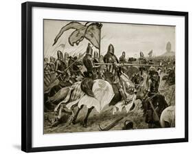 The Battle of Crecy, 26th August 1346, Illustration from The History of the Nation-Richard Caton Woodville-Framed Giclee Print