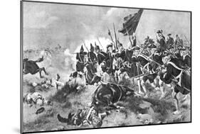 The Battle of Dettingen, 16 June 1743-null-Mounted Giclee Print