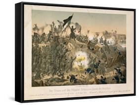 The Battle of Dybboel in the Second Schleswig War, on 18 April 1864, Published by Verlag A.…-German School-Framed Stretched Canvas