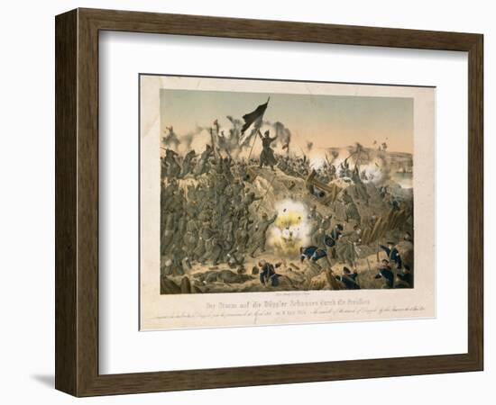 The Battle of Dybboel in the Second Schleswig War, on 18 April 1864, Published by Verlag A.…-German School-Framed Giclee Print