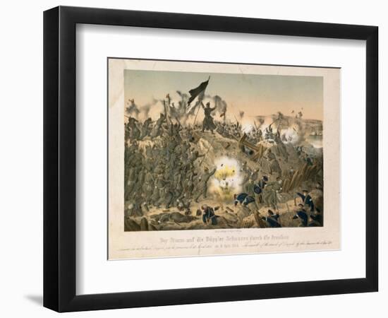 The Battle of Dybboel in the Second Schleswig War, on 18 April 1864, Published by Verlag A.…-German School-Framed Giclee Print
