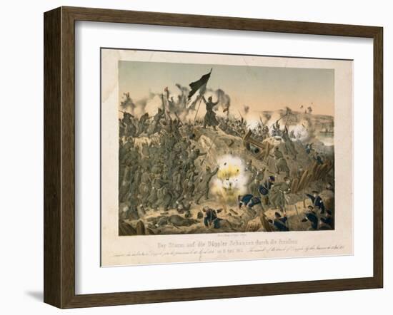 The Battle of Dybboel in the Second Schleswig War, on 18 April 1864, Published by Verlag A.…-German School-Framed Giclee Print