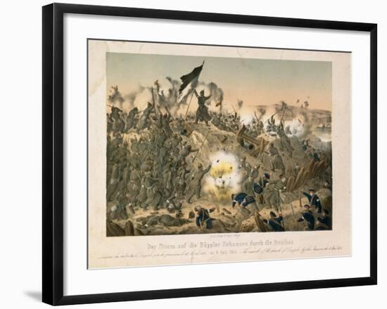 The Battle of Dybboel in the Second Schleswig War, on 18 April 1864, Published by Verlag A.…-German School-Framed Giclee Print