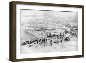 The Battle of Gettysburg - View from the Summit of Little Round Top on the Evening of July 2, 1863-Edwin Forbes-Framed Giclee Print