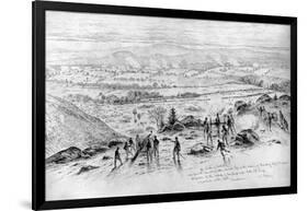 The Battle of Gettysburg - View from the Summit of Little Round Top on the Evening of July 2, 1863-Edwin Forbes-Framed Giclee Print