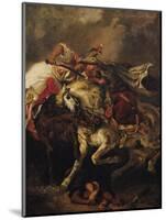 The Battle of Giaour and Hassan, after Byron's Poem, "Le Giaour," 1835-Eugene Delacroix-Mounted Giclee Print