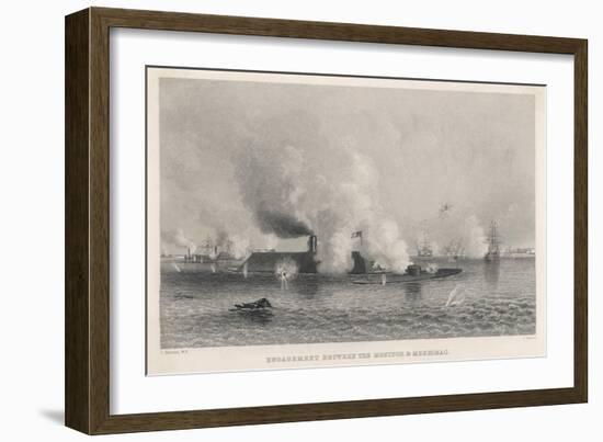 The Battle of Hampton Roads-Charles Parsons-Framed Art Print