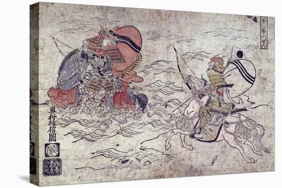 The Battle of Ichi No Tani-Okumura Masanobu-Stretched Canvas