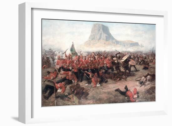 The Battle of Isandlwana: the Last Stand of the 24th Regiment of Foot (South Welsh Borderers)…-Charles Edwin Fripp-Framed Giclee Print