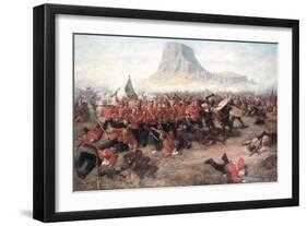 The Battle of Isandlwana: the Last Stand of the 24th Regiment of Foot (South Welsh Borderers)…-Charles Edwin Fripp-Framed Premium Giclee Print