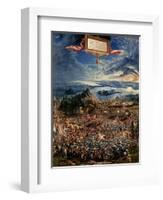 The Battle of Issus, or the Victory of Alexander the Great, 1529 (Oil on Panel)-Albrecht Altdorfer-Framed Giclee Print