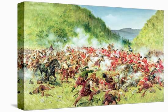 The Battle of Killiecrankie (Oil on Canvas)-Terence Cuneo-Stretched Canvas