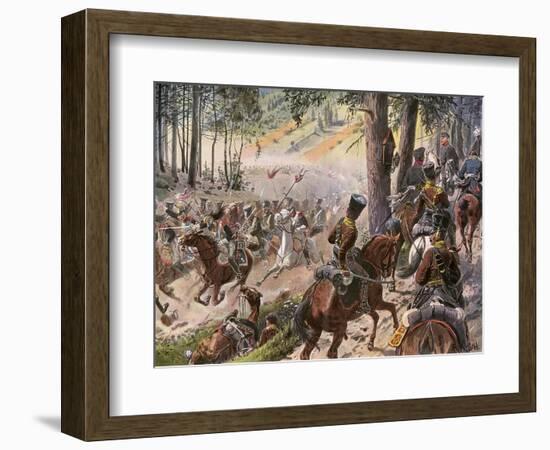 The Battle of Kulm and the French Break Through-R Knoetel-Framed Art Print