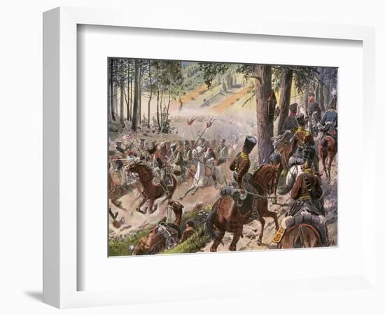 The Battle of Kulm and the French Break Through-R Knoetel-Framed Art Print